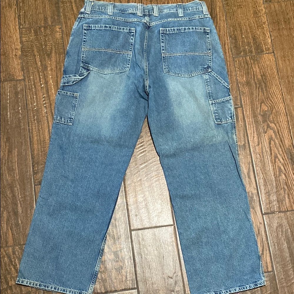 Carpenter Blue Denim Cargo 💯 Cotton Men’s Jeans Size 40 X 32